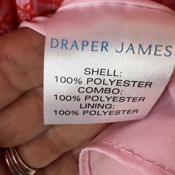 Draper James Top Floral 2X Ruffle Cottage Core Peasant Orange Sheer Long Sleeve - Picture 7 of 10